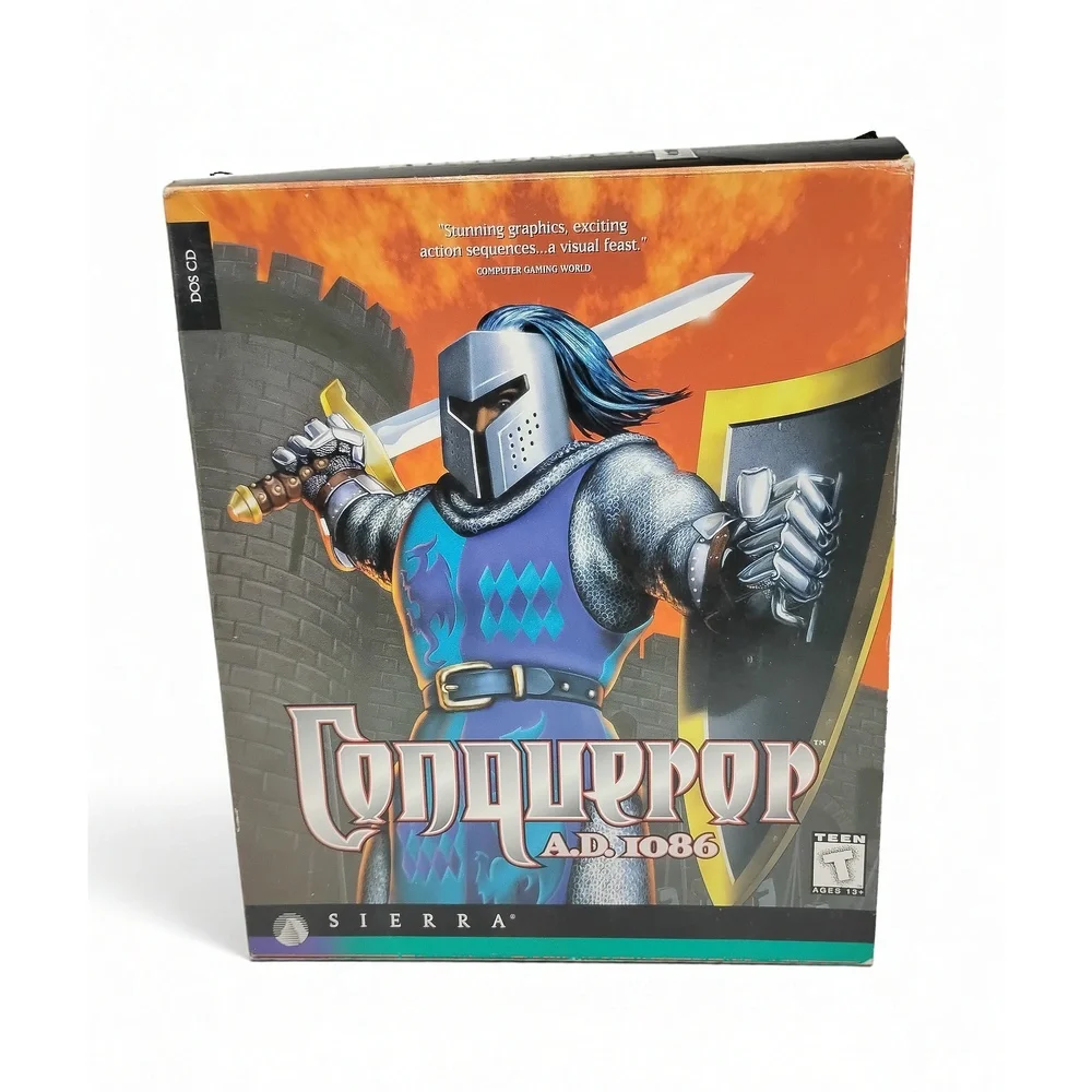 Sierra Conqueror AD 1086 PC Big Box Game 1995 Strategy Simulation Medieval DOS